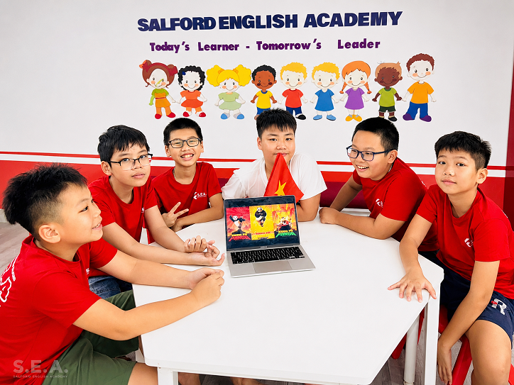 Students studying English